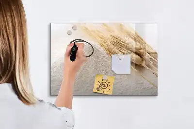Magnetisch glazen schrijfbord voor notities en foto's uitvoering Bloem