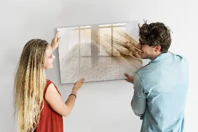 Magnetisch glazen schrijfbord voor notities en foto's uitvoering Bloem