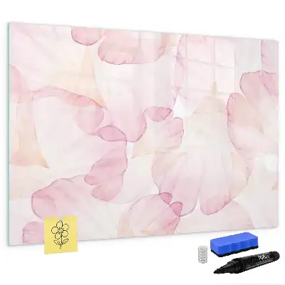 Magnetisch glazen memobord met aquarel bloemblaadjes design