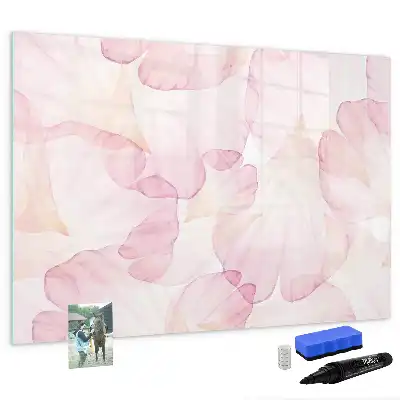 Magnetisch glazen memobord met aquarel bloemblaadjes design
