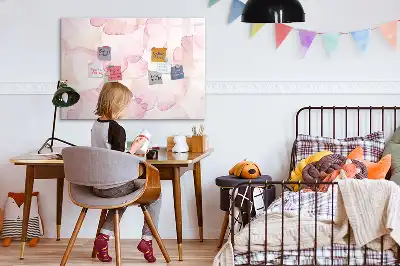 Magnetisch glazen memobord met aquarel bloemblaadjes design