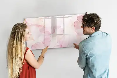 Magnetisch glazen memobord met aquarel bloemblaadjes design