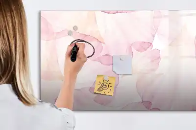 Magnetisch glazen memobord met aquarel bloemblaadjes design
