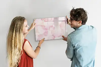 Magnetisch glazen memobord met aquarel bloemblaadjes design