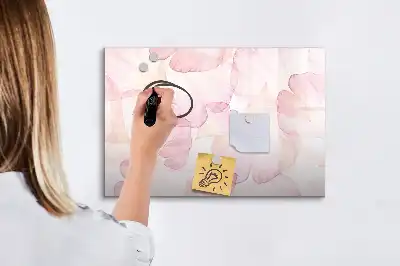 Magnetisch glazen memobord met aquarel bloemblaadjes design
