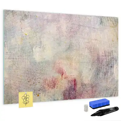 Beschrijfbaar glazen magneetbord met abstract geschilderd design
