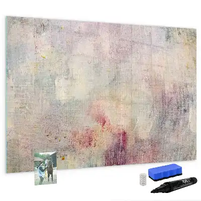 Beschrijfbaar glazen magneetbord met abstract geschilderd design
