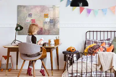 Beschrijfbaar glazen magneetbord met abstract geschilderd design
