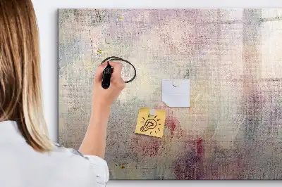 Beschrijfbaar glazen magneetbord met abstract geschilderd design
