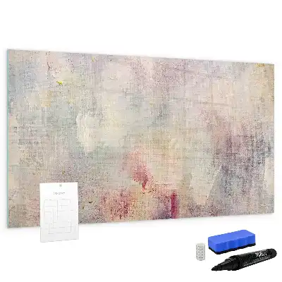 Beschrijfbaar glazen magneetbord met abstract geschilderd design