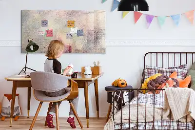 Beschrijfbaar glazen magneetbord met abstract geschilderd design