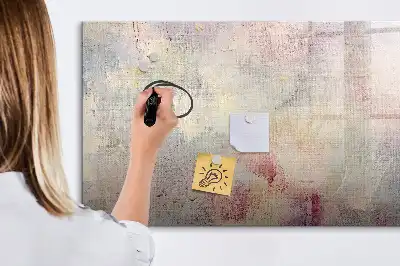 Beschrijfbaar glazen magneetbord met abstract geschilderd design