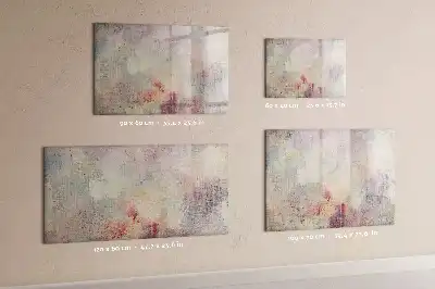 Beschrijfbaar glazen magneetbord met abstract geschilderd design