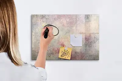 Beschrijfbaar glazen magneetbord met abstract geschilderd design