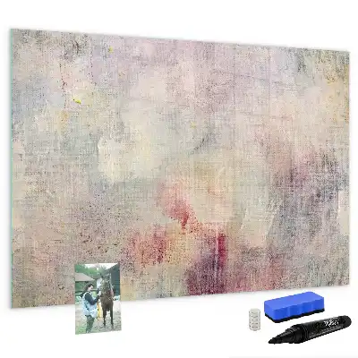 Beschrijfbaar glazen magneetbord met abstract geschilderd design