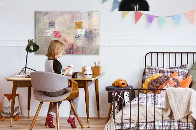 Beschrijfbaar glazen magneetbord met abstract geschilderd design