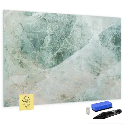 Magnetisch glazen schrijfbord voor notities en foto's met een marmeren oppervlak