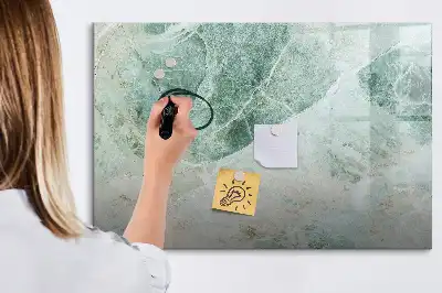 Magnetisch glazen schrijfbord voor notities en foto's met een marmeren oppervlak