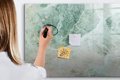 Magnetisch glazen schrijfbord voor notities en foto's met een marmeren oppervlak