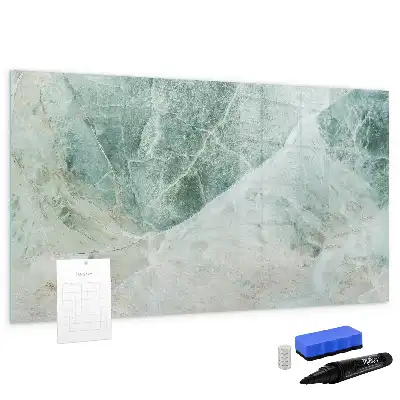 Magnetisch glazen schrijfbord voor notities en foto's met een marmeren oppervlak