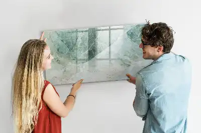 Magnetisch glazen schrijfbord voor notities en foto's met een marmeren oppervlak