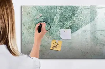 Magnetisch glazen schrijfbord voor notities en foto's met een marmeren oppervlak