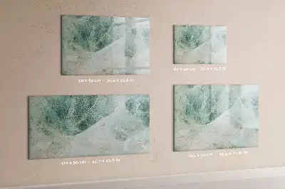 Magnetisch glazen schrijfbord voor notities en foto's met een marmeren oppervlak