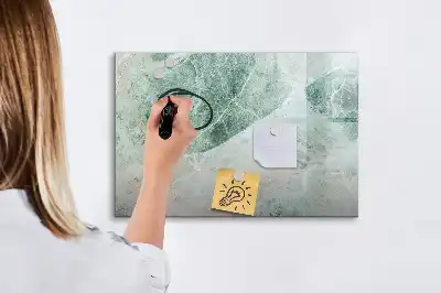 Magnetisch glazen schrijfbord voor notities en foto's met een marmeren oppervlak