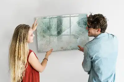 Magnetisch glazen schrijfbord voor notities en foto's met een marmeren oppervlak