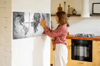 Glazen magneetbord met wereldkaart beschrijfbaar designbord