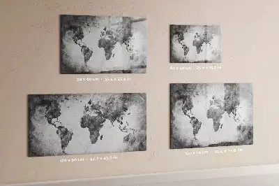 Glazen magneetbord met wereldkaart beschrijfbaar designbord