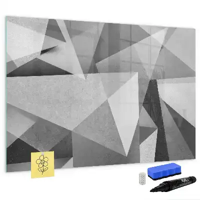 Magnetisch glazen schrijfbord met 3D-abstractie design voor notities en foto's