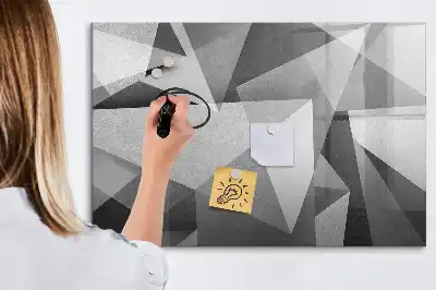 Magnetisch glazen schrijfbord met 3D-abstractie design voor notities en foto's