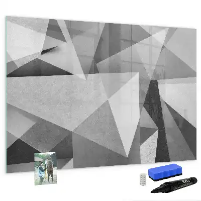 Magnetisch glazen schrijfbord met 3D-abstractie design voor notities en foto's