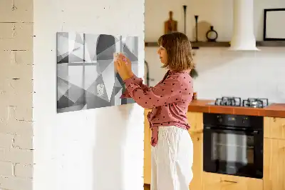 Magnetisch glazen schrijfbord met 3D-abstractie design voor notities en foto's
