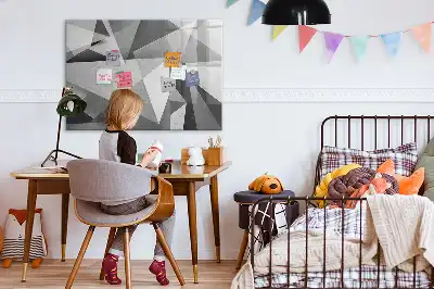 Magnetisch glazen schrijfbord met 3D-abstractie design voor notities en foto's