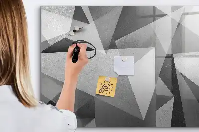Magnetisch glazen schrijfbord met 3D-abstractie design voor notities en foto's