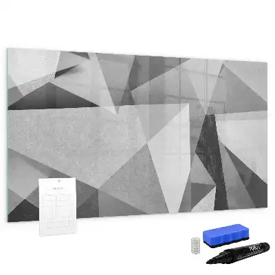 Magnetisch glazen schrijfbord met 3D-abstractie design voor notities en foto's