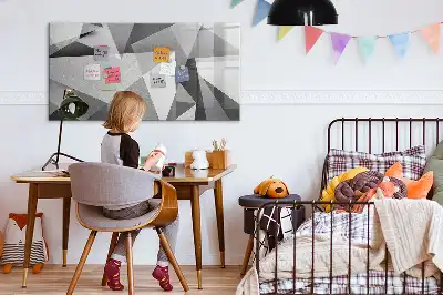 Magnetisch glazen schrijfbord met 3D-abstractie design voor notities en foto's