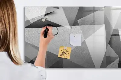Magnetisch glazen schrijfbord met 3D-abstractie design voor notities en foto's
