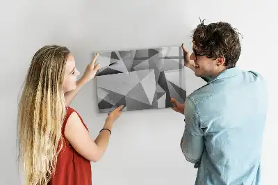 Magnetisch glazen schrijfbord met 3D-abstractie design voor notities en foto's