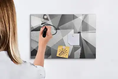 Magnetisch glazen schrijfbord met 3D-abstractie design voor notities en foto's