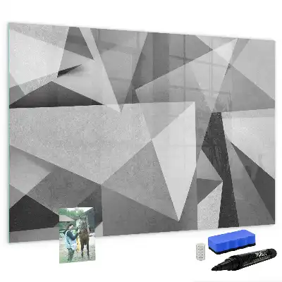 Magnetisch glazen schrijfbord met 3D-abstractie design voor notities en foto's