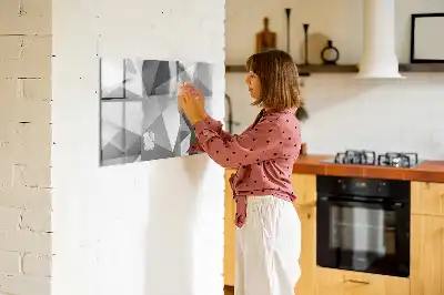 Magnetisch glazen schrijfbord met 3D-abstractie design voor notities en foto's