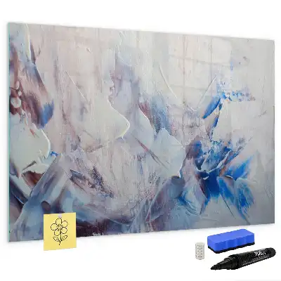 Magnetisch glazen schrijfbord met decoratief penseelstreken motief voor notities en foto's