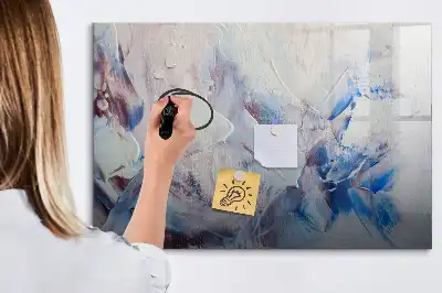 Magnetisch glazen schrijfbord met decoratief penseelstreken motief voor notities en foto's