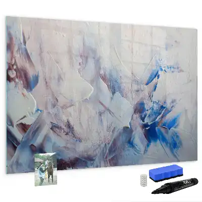 Magnetisch glazen schrijfbord met decoratief penseelstreken motief voor notities en foto's