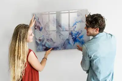Magnetisch glazen schrijfbord met decoratief penseelstreken motief voor notities en foto's