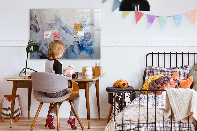 Magnetisch glazen schrijfbord met decoratief penseelstreken motief voor notities en foto's
