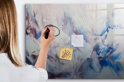 Magnetisch glazen schrijfbord met decoratief penseelstreken motief voor notities en foto's